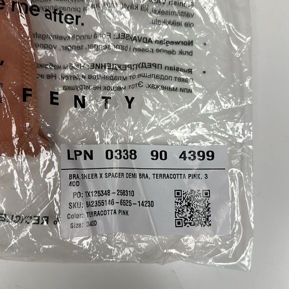 Savage X Fenty By Rihanna Sheer X Demi Spacer Bra 34DD Terracotta Pink NWT in pk - Picture 7 of 7